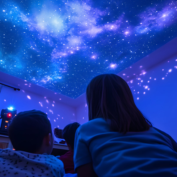 Image of kids in room looking at space